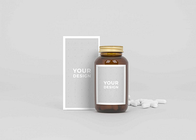 Capsule Medical Bottle Mockups bottle capsule clean collection design free health illustration logo medical mockup new packaging premium ui