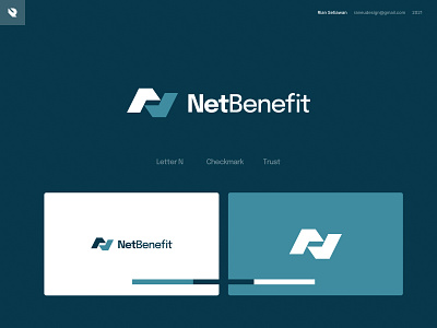 NetBenefit logo design agency app icon branding checkmark clean logo freelance logo designer logo logo design logo designer logo mark logos marks modern logo nb logo negative space raneudesign riansetiawan startup logo trust visual identity