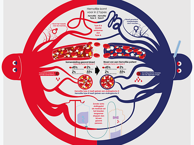 Infographic - Hemophilia data design disease hemofilie hemophilia illustratie illustration illustrator infographic nvhp umc utrecht visual data visual design visualise