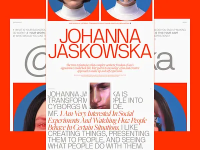 Creative profile page/exploration design layout magazine online magazine typogaphy ui ux web website