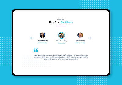 Testimonial UI Design quotes design testimonial uiux