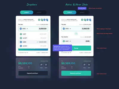 Vaults states crypto dropdown hover mercurial solana state vault