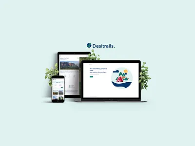 Desitrails - Trekking website mockup animation app branding design hiking hiking apps icon illustration landing page logo travel travel apps travel websites travel websites landing page trekking vector website website landing page