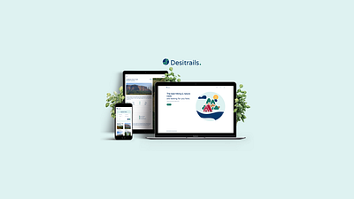 Desitrails - Trekking website mockup animation app branding design hiking hiking apps icon illustration landing page logo travel travel apps travel websites travel websites landing page trekking vector website website landing page