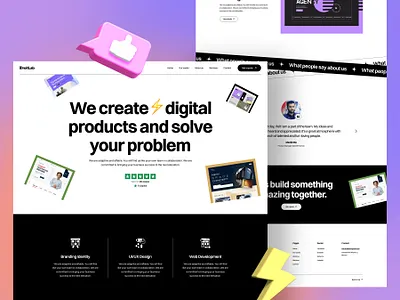Digital Agency Landing Page Concept agency website branding company creative digital agency landing page minimal product design ui ux website design