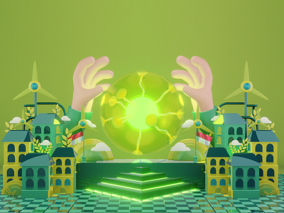 Sustainable world 3d animation graphic design motion graphics ui