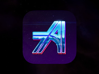 Any Distance app app icon cloth crystal glass gold icon synthwave