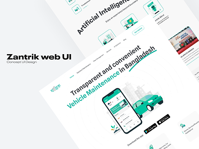Zantrik Web Redesign Concept UI animation branding concept design green logo redesign ui uiux ux uxui vehicle webapp website webui zantrik