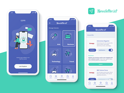 Newsletter.ist app application design ui user experience user interface userinterface