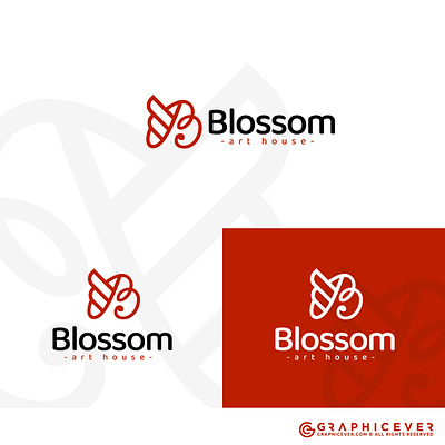 Blossom Art House logo Design branding business design graphic design graphicdesign graphicever icon illustration logo logodesign minimal vector