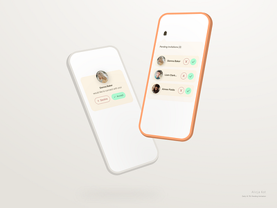 Daily UI #78: Pending Invitation accept dailyui dailyuichallenge day 78 decline graphic design green icon minimalism mobile app mobile design mockup neumorphism orange red simple clean interface ui uiux uxui web design