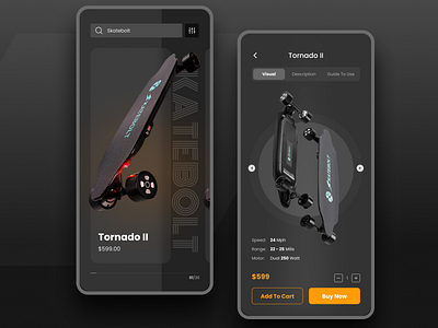 Skateboard App application creative design design greatdesign minimal mobile app skateboard street ui uiuxdesign ux