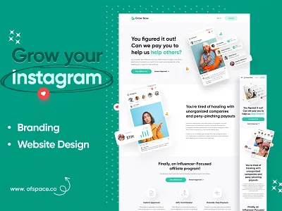 Grownow Branding and Website design project app design branding design dribbble grownow grownow.io illustration logo ofspace ofspace agency real estate web agency web design website website design