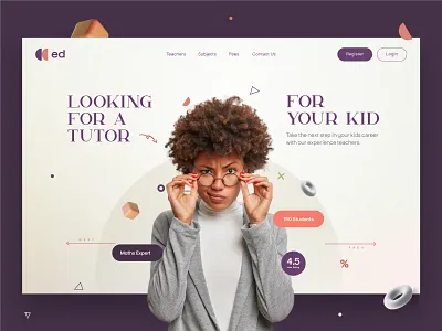 Edtech Website Header Concept 17seven design e learning edtech ui ui design user experience visual design