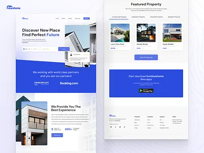 FutureHome - Landing Page branding business hotel landing page property rent ui uidesign