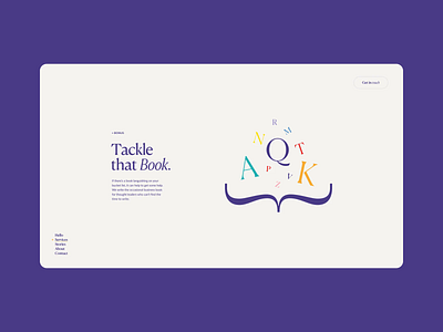 Glossarie—Tackle that book animation book branding clean color colorful colour colourful copywriter copywriting letters minimal motion graphics serif symbols typography ui web webdesign website