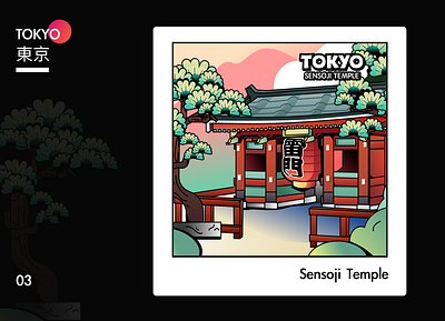 Sensoji Temple design icon illustration japan sensoji temple tokyo travel ui