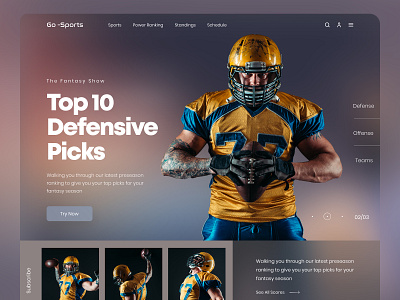 Go-Sports - Fantasy Web Concept americanfoootball design fantasyweb landing page design landingpage modern design soccerweb sports sportslandingpage sportswebdesign trendysportsweb ui uiux webdesign