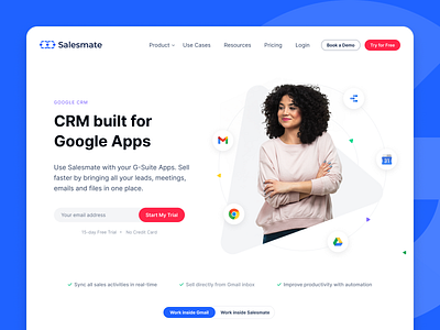 Google CRM crm design gmail google google apps google crm hero banner landing page product design ui design uiux uiuxdesign