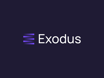 Exodus (Unused) Logo Design app app icon blockchain brand branding coin crypto crypto token cryptocurrency e exchange exodus gradient logo identity lettermark logo mark monogram transactions web3