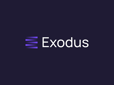 Exodus (Unused) Logo Design app app icon blockchain brand branding coin crypto crypto token cryptocurrency e exchange exodus gradient logo identity lettermark logo mark monogram transactions web3