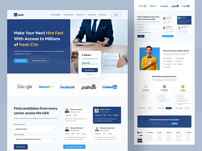 Engage - Hiring Platform cv search platform website dashboard employee find job hiring hiring platform landing page job job application job finder landing page job landing page job portal job search job seeker landing page professional recruiting resume uiux design web