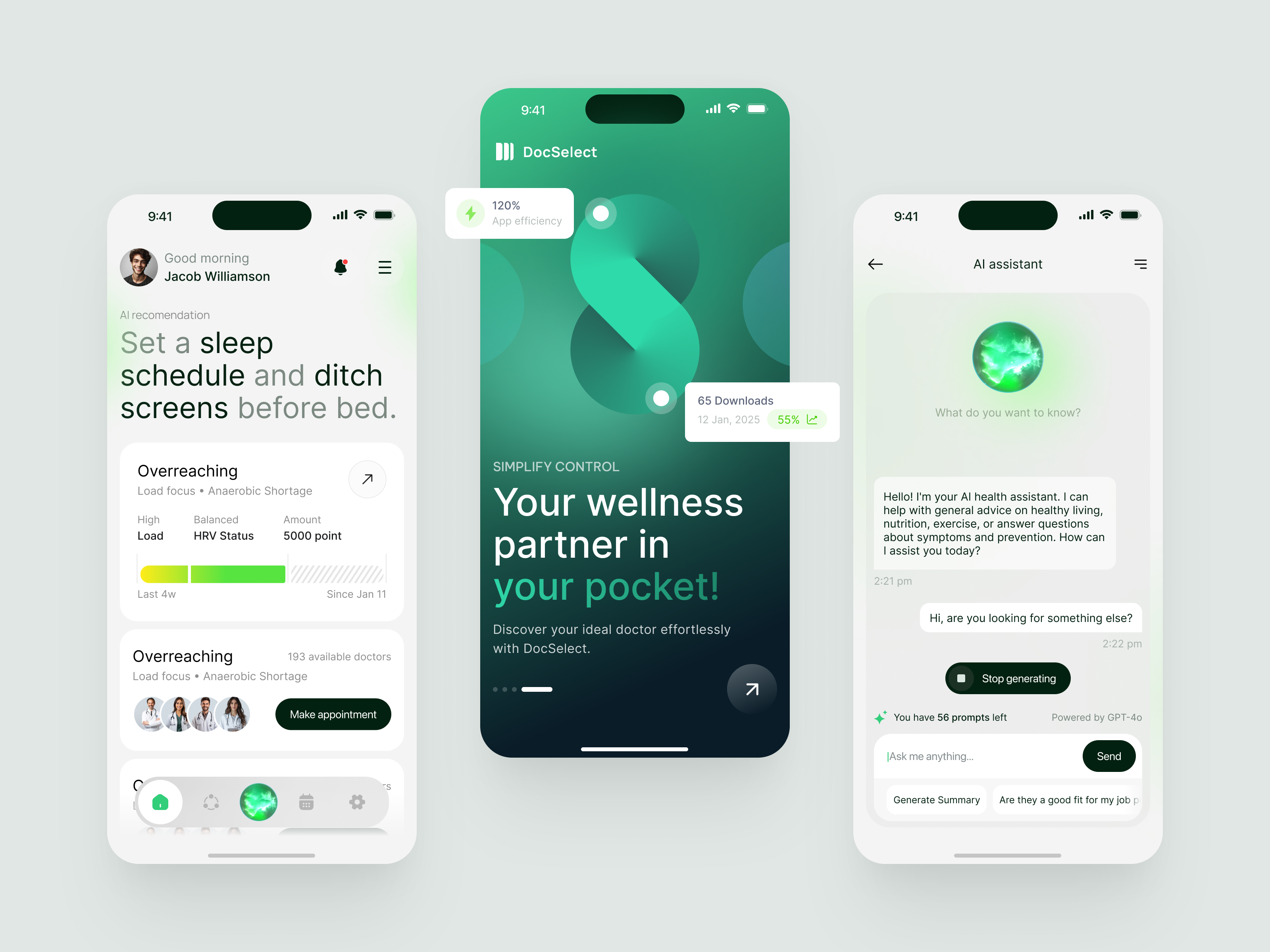 Example of Mobile Design  for Digital Health - DocSelect