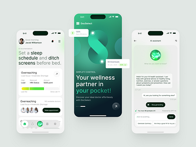 Mobile Design for Digital Health - DocSelect app app design app ui design application design application ui design graphic design health healthcare home screen app ios app ios app design iphone app medical mobile app developer mobile design mobile ui ui uiux ux