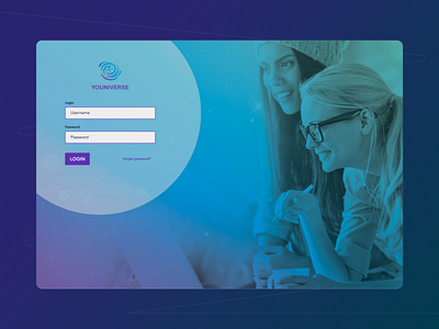Youniverse login design ui
