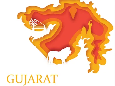 Illustration Paperart branding design gujarat illustration illustrations logo paperart papercut vector