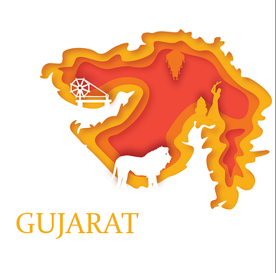 Illustration Paperart branding design gujarat illustration illustrations logo paperart papercut vector