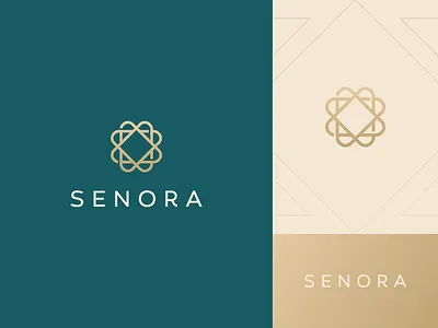 Senora branding clever design diamond elegant fashion flat geometry gold icon jewelry logo luxury mark minimal