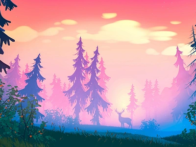 Dreams - Animated 3D Landscapes II after effects animation backgrounds blender crane deer design dreams eevee landscapes motion motion design nature sources ui ui8 wild