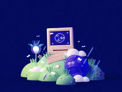 Hello, world 3d blender blender 3d code coding computer create creativity creator design exploration explore hello illustration planet programmer sci fi science space world