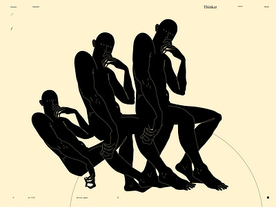 Thinker abstract composition conceptual illustration design dual meaning figure figure illustration illustration laconic lines minimal poster thinker