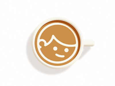 3444 - Latte Boy branding breakfast coffee cup design drink food gradient illustration latte light logo noise shadow sticker