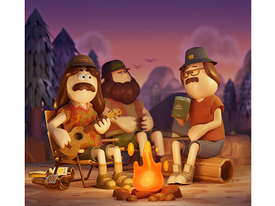 Lazy Camping 3d c4d camp camping character cinema4d