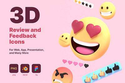 3D Review and Feedback Icons 3d 3d animation 3d art 3d icon 3d icons 3d illustration animation app branding design emoji graphic design icon icon design icons illustration logo motion graphics page ui