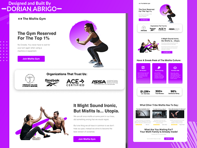 Web Design Landing Page - Gym branding clean concept design ecommerce graphic design landing page design modern photoshop simple symbol texture type typography ui uiux ux web web design website