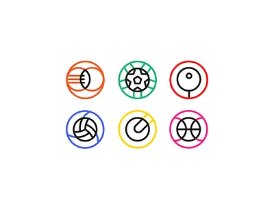 Olympic ball sports badge ball basketball football icon minimalist olympics rugby simple soccer sport sports table tennis tennis vector warmup weekly