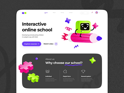 Landing | Motti animated animation children colorful design desire agency education gamification graphic design kids landing landing page motion motion design motion graphics online school school ui web website