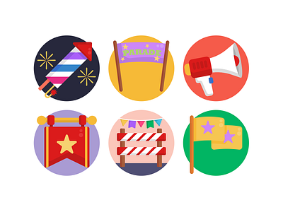 Parade Celebration Icons celebration coloured icons flat icons holiday icon icons icons pack parade parade celebration vector vectors