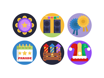 Parade Celebration Icons celebration coloured icons flat icons holiday icon icons icons pack parade vector vectors