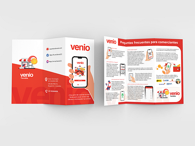 Venio App - Trifold Brochure Design adobe illustrator branding brochure graphic design illustration