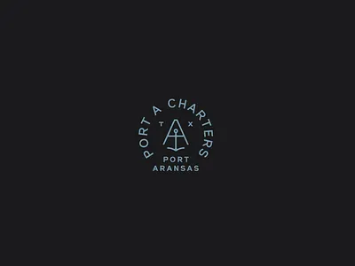 Port A Charters anchor brand branding design fishing identity logo mark