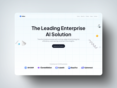 Minimal AI SaaS Landing Page ai blue branding clean clean and minimalist design hero home landing landing page minimalist saas ui ui design uiux ux ux design web design website white