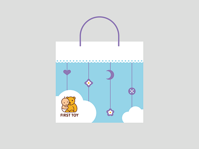 First Toy Shopping Bag bear branding child cute identity logo logotype love mobile toy