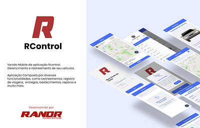 Rcontrol app blue minimaslist mobile ui white