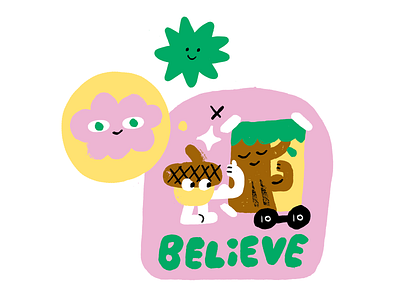 Believe in Your Inner Potential! acorn branding creative career creative pep talk creativity design illustration lettering podcast