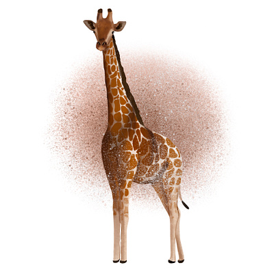 Watercolor giraffe art design digital giraffe illustration safari watercolor